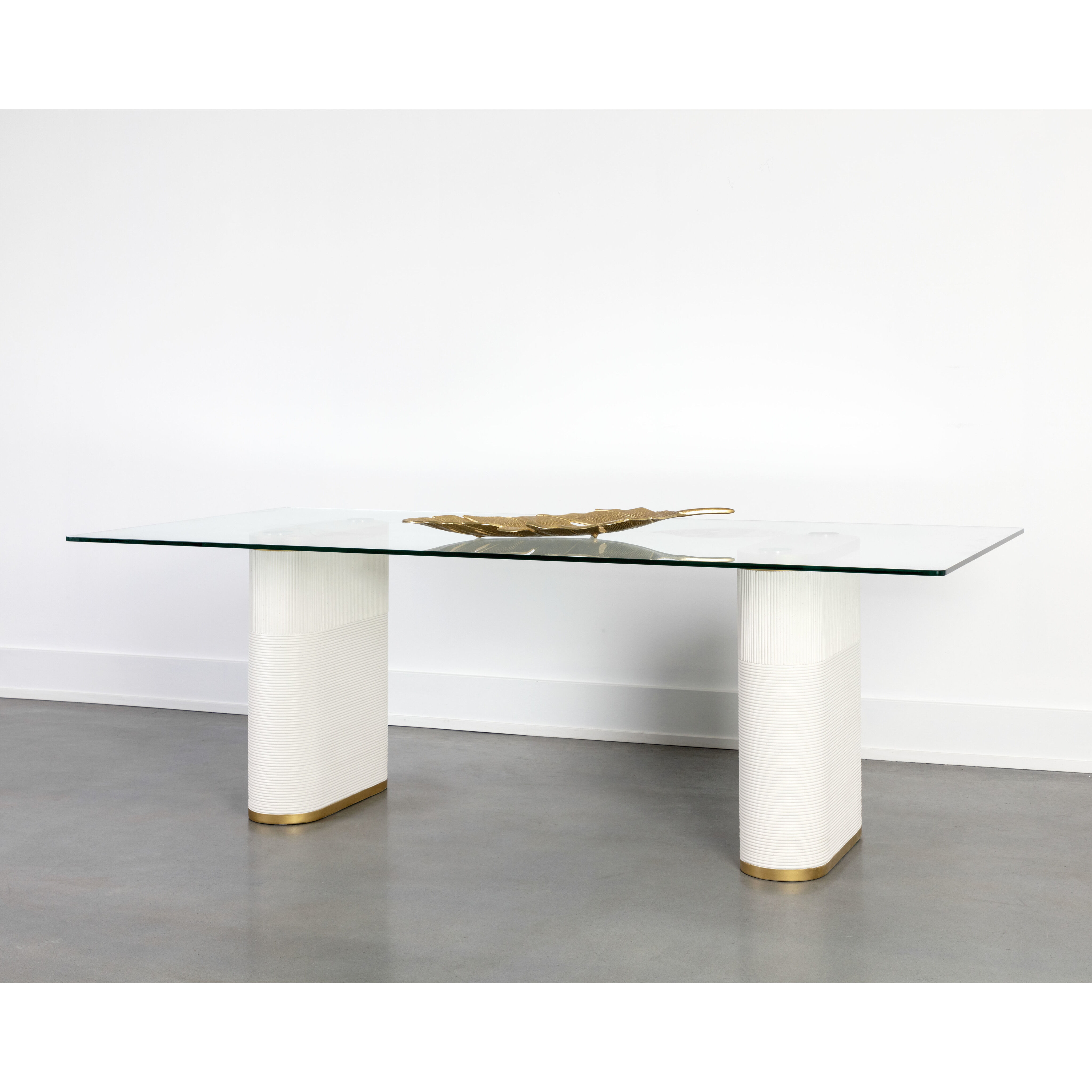 Aemond 86.5 X 41.25 inch Clear / White Outdoor Dining Table